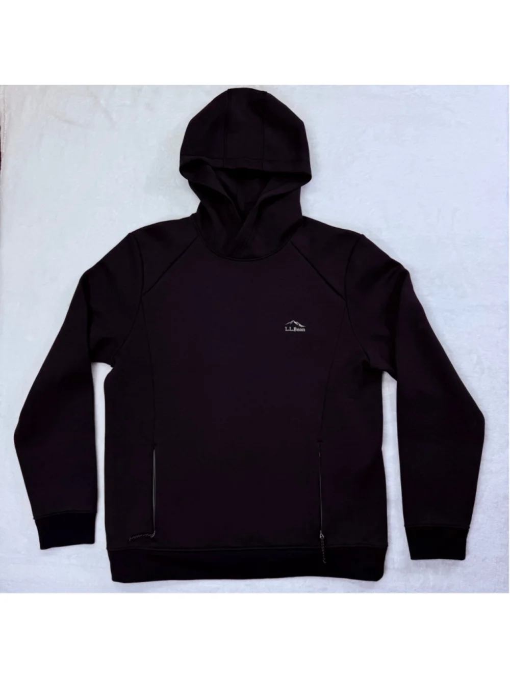 Men's LL Bean Black Hoodie Sweatshirt Medium Regular Slightly Fitted